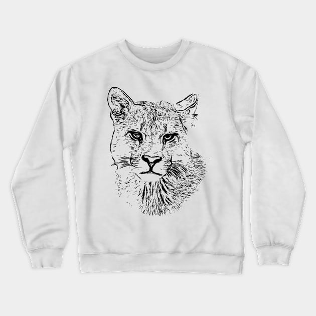 Mountain lion Crewneck Sweatshirt by Guardi